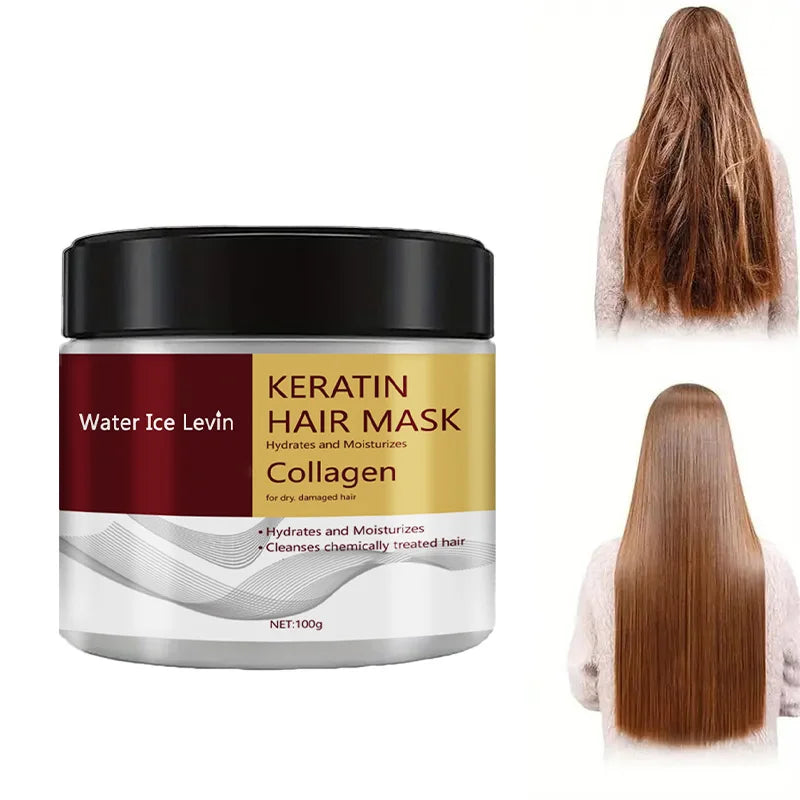 Masque capillaire au collagène et à la kératine, double contrôle de l'huile, revitalisant hydratant, doux et lisse, frisottis, réparation endommagée, revitalise, soins capillaires