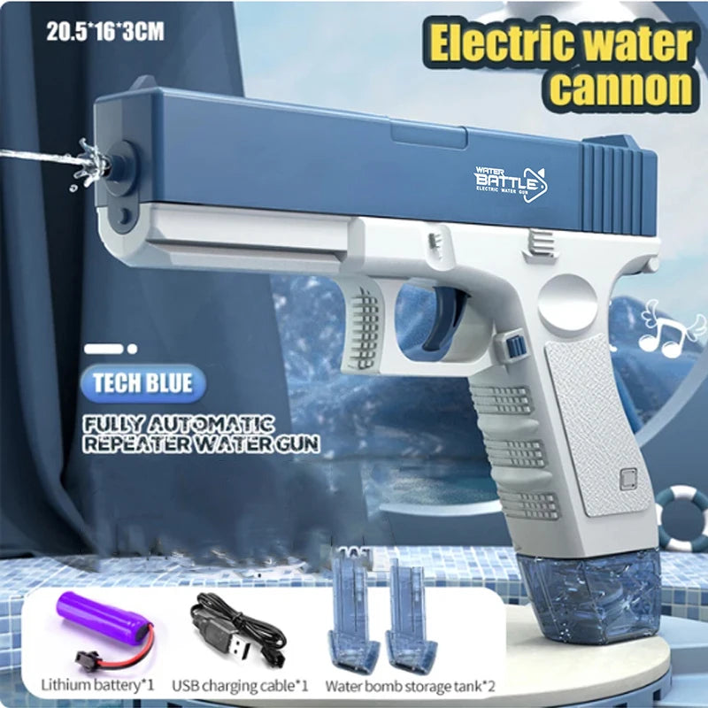 Pistolet à eau électrique spatial à énergie, avec éclairs LED, grande capacité, tir automatique continu, jouet pistolet à eau