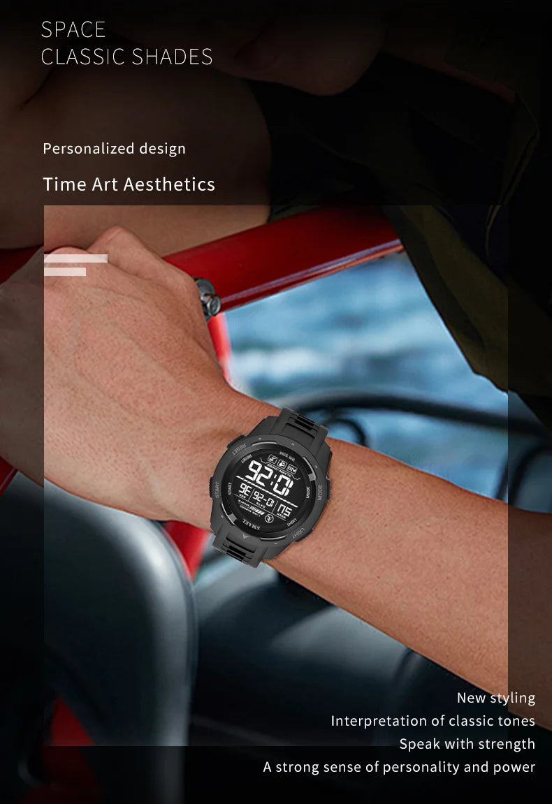 SMAEL-Montre-bracelet numérique étanche à LED pour homme, chronomètre lumineux, montres de sport, 50m, 8105