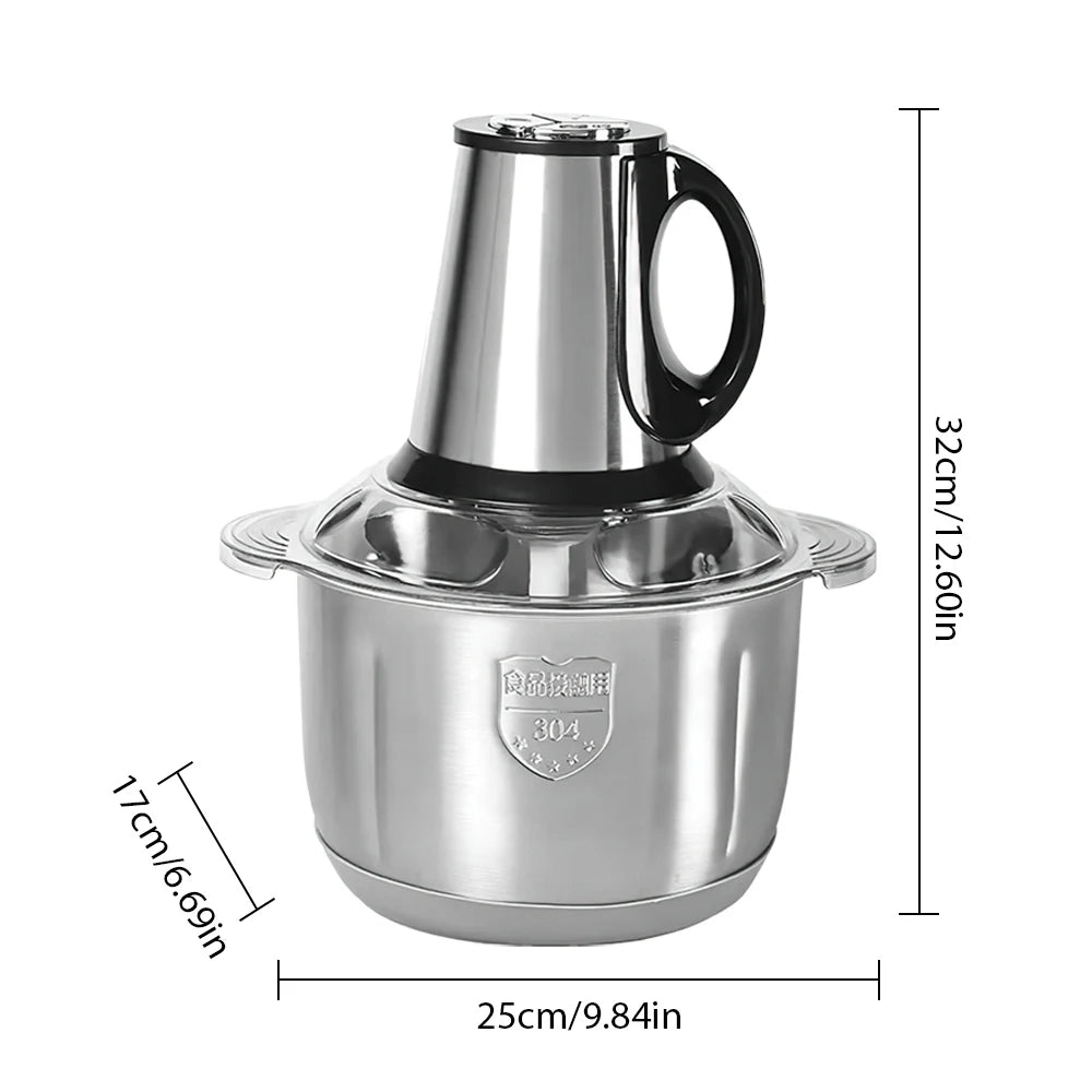 Hachoirs à viande électriques 5L, broyeur alimentaire multifonctionnel en acier inoxydable, trancheuse et hachoir pour légumes, pour la préparation de nourriture maison pour chiens