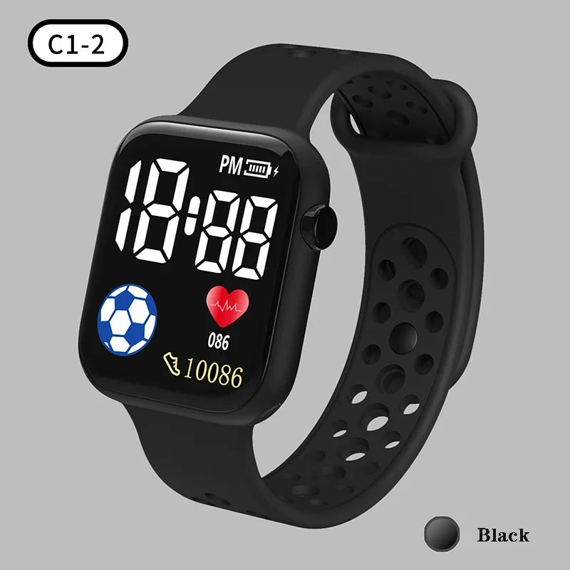Nouvelle montre numérique LED pour enfants, garçons et filles, montres de sport de football, montre numérique en silicone, montre-bracelet électronique décontractée pour enfants