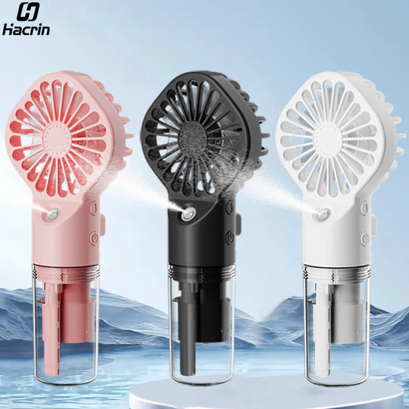 Ventilateur humidificateur Portable Mini ventilateur de brume portatif ventilateur portatif Rechargeable par USB avec humidificateur Mini ventilateur à main de jet d'eau