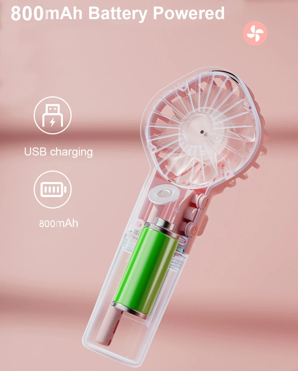 Ventilateur humidificateur Portable Mini ventilateur de brume portatif ventilateur portatif Rechargeable par USB avec humidificateur Mini ventilateur à main de jet d'eau