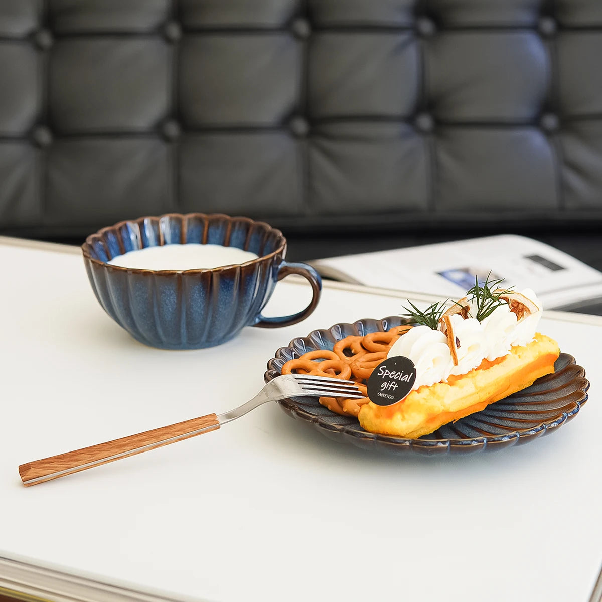 1 ensemble de tasses et soucoupes en céramique de style japonais, tasses et soucoupes à thé de style japonais, tasses et soucoupes à café, tasses à boire pour le petit-déjeuner, les goûters, le thé de l'après-midi,