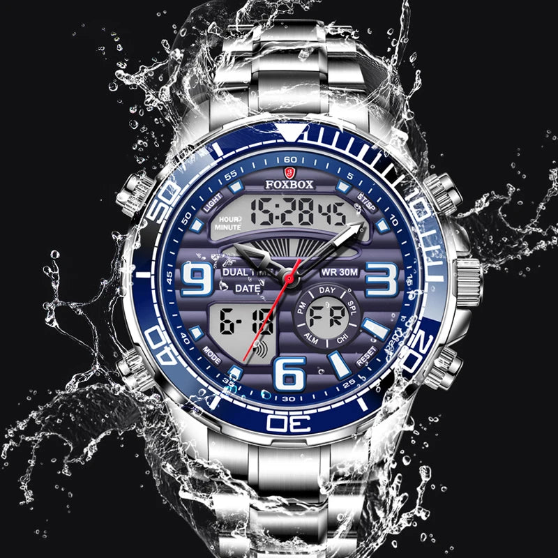 LIGE-Montre-bracelet à quartz pour homme, marque de luxe supérieure, sport, militaire, chronographe, date, numérique, horloge