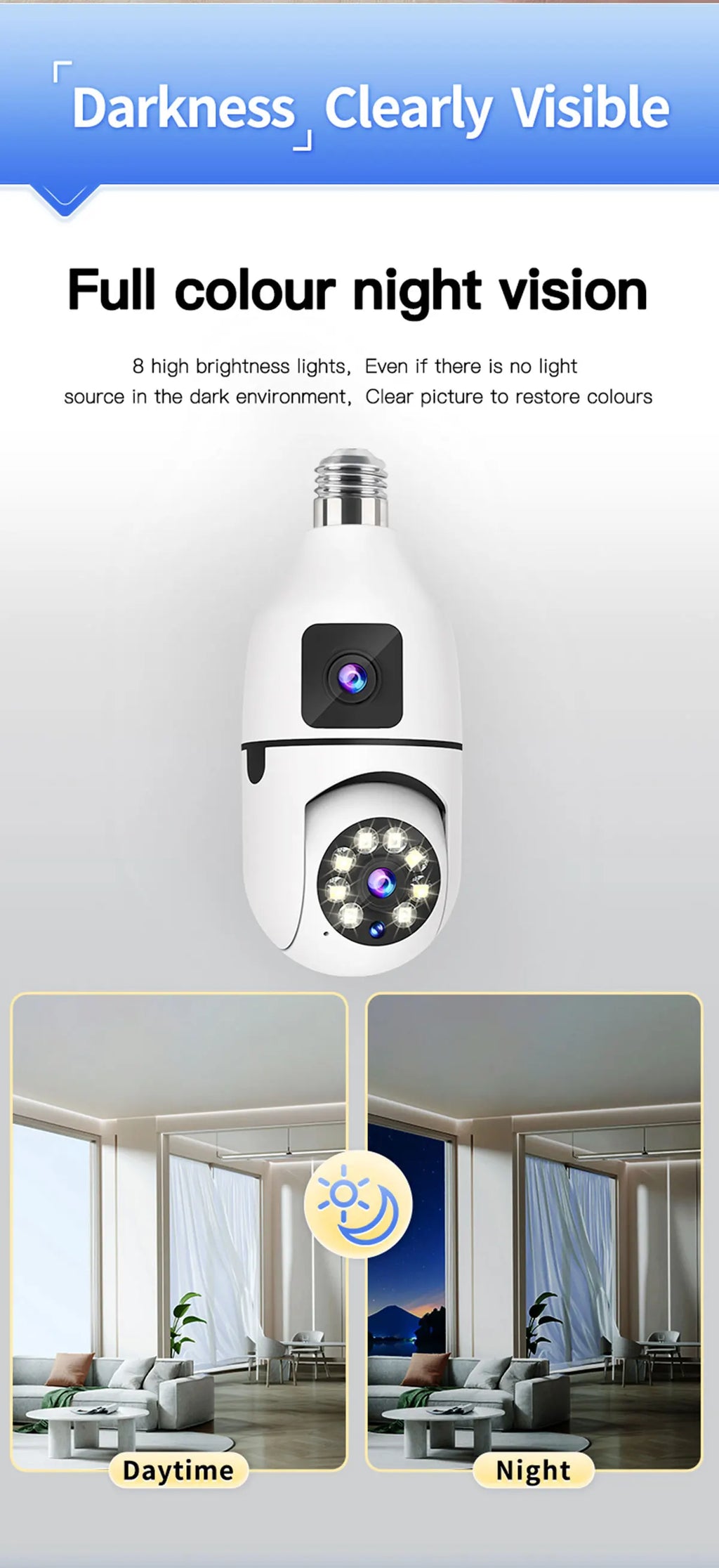 Caméra de Surveillance couleur Vision nocturne moniteur de sécurité automatique suivi humain Zoom intérieur Wifi Miini caméra IP