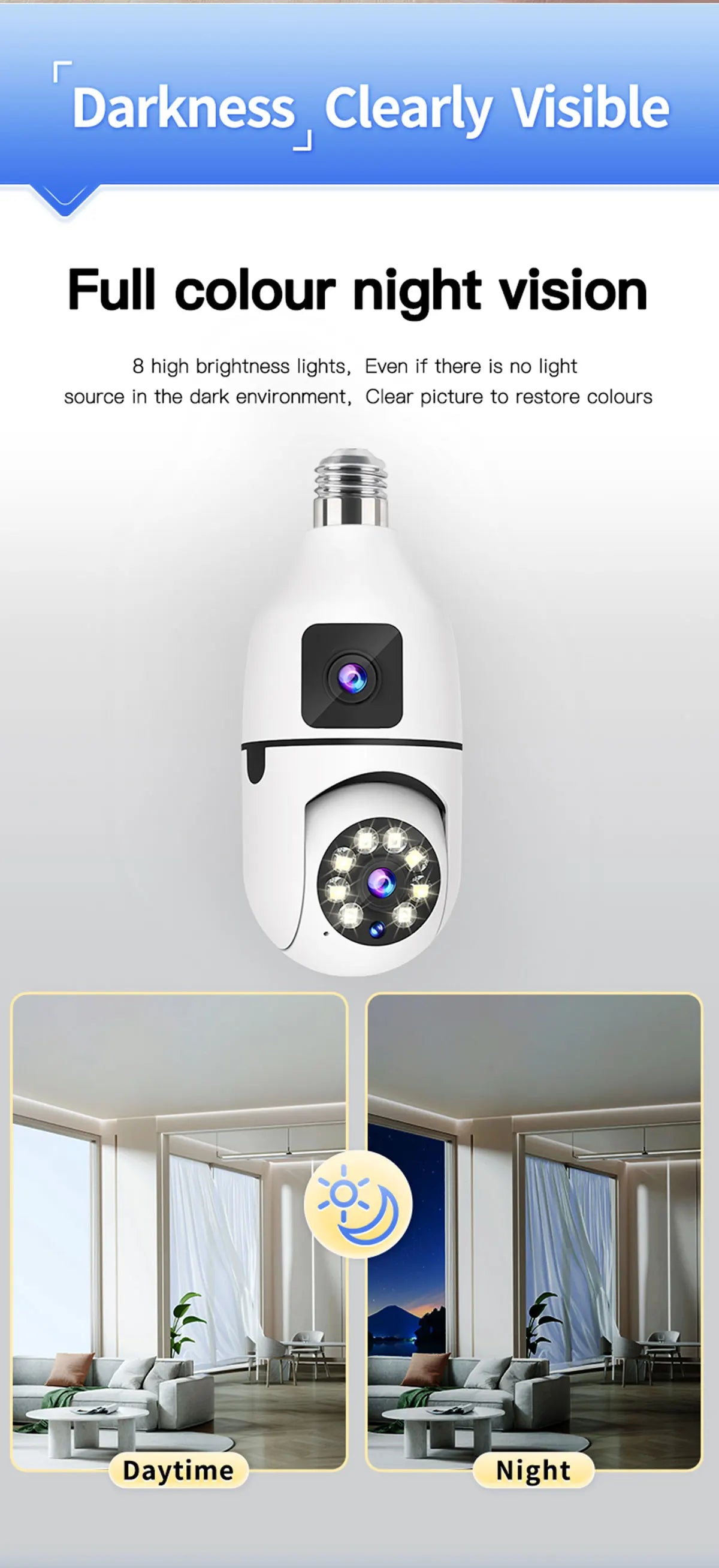 Caméra de Surveillance couleur Vision nocturne moniteur de sécurité automatique suivi humain Zoom intérieur Wifi Miini caméra IP