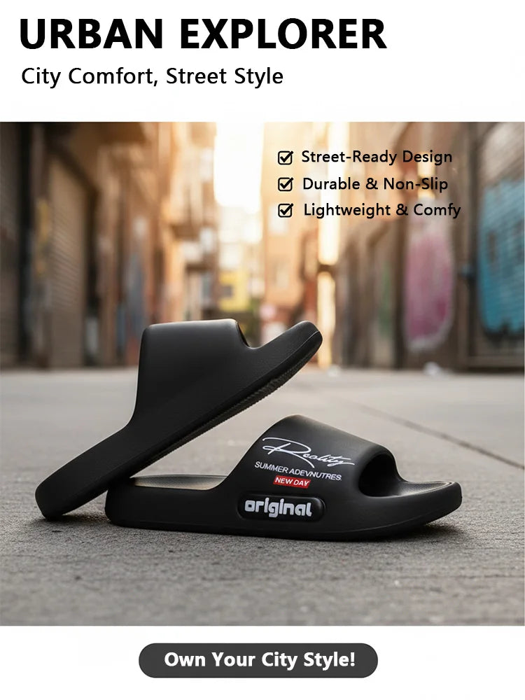 Chaussures d'été EVA au design innovant pour hommes, pantoufles de maison douces et légères, adaptées aux activités de loisirs intérieures et extérieures