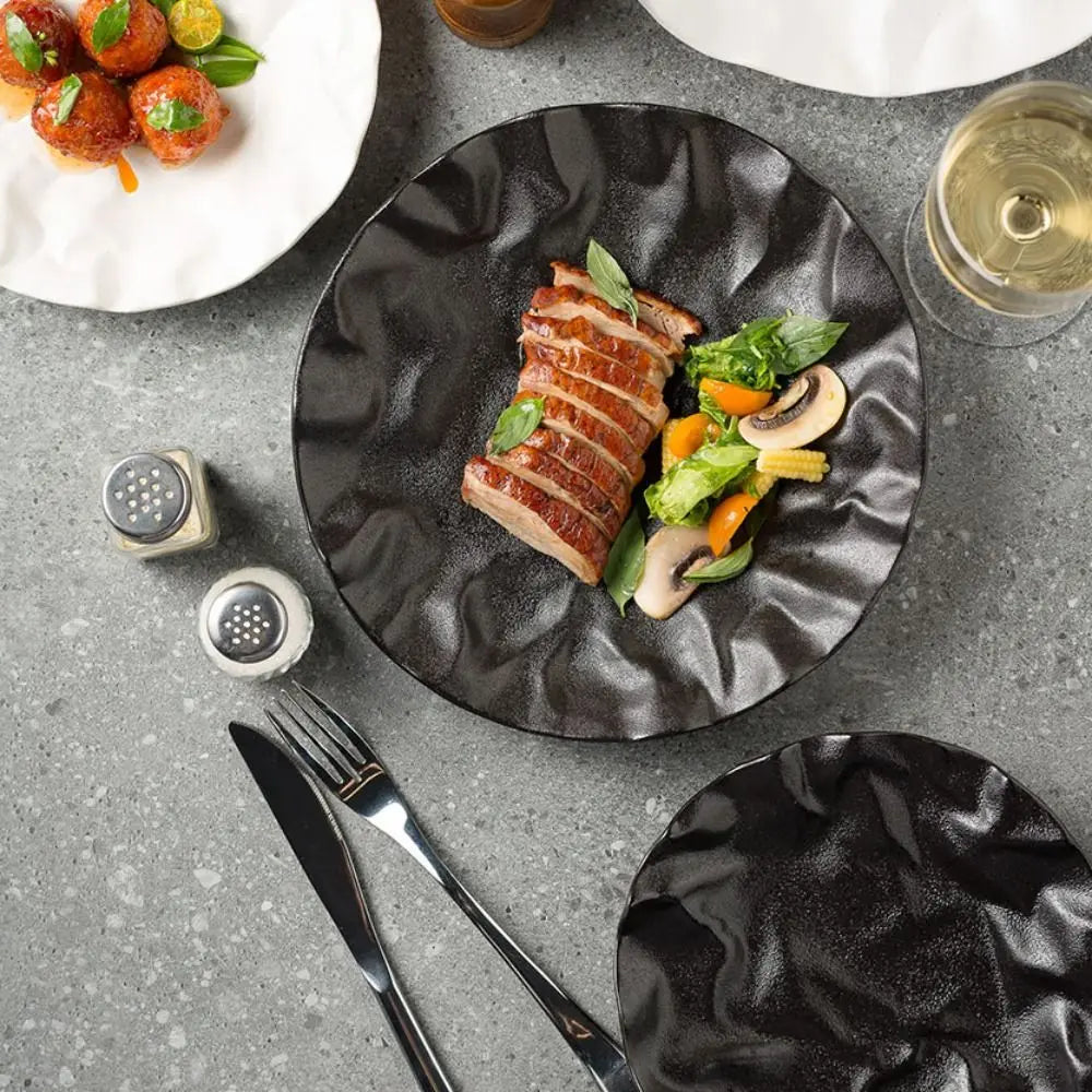 Assiette en céramique pour cuisine occidentale, créative, multifonctionnelle, réutilisable, pour steak et pain