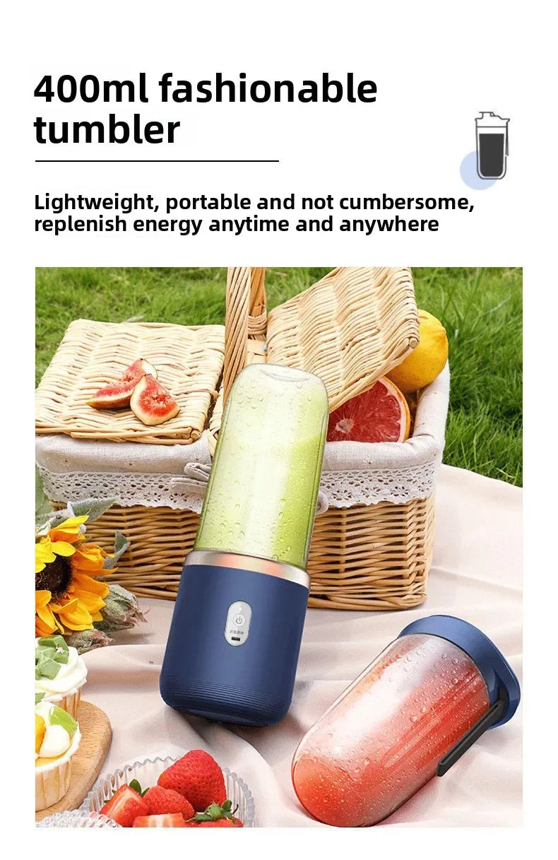 Mélangeurs de jus de fruits portables, Mini bouteille électrique personnelle d'été, USB, 6 lames, presse-agrumes, Machine pour la cuisine