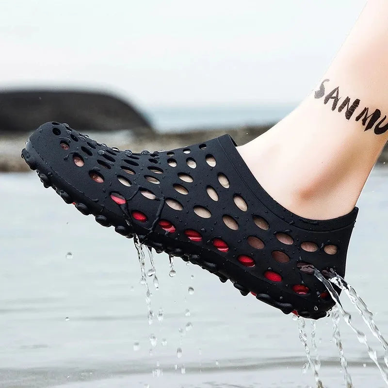 Sandales pour hommes Été 2026 Antidérapantes Résistantes à l'usure Chaussures ajourées à couvrance totale Chaussures de pêche et de wading pour hommes en extérieur