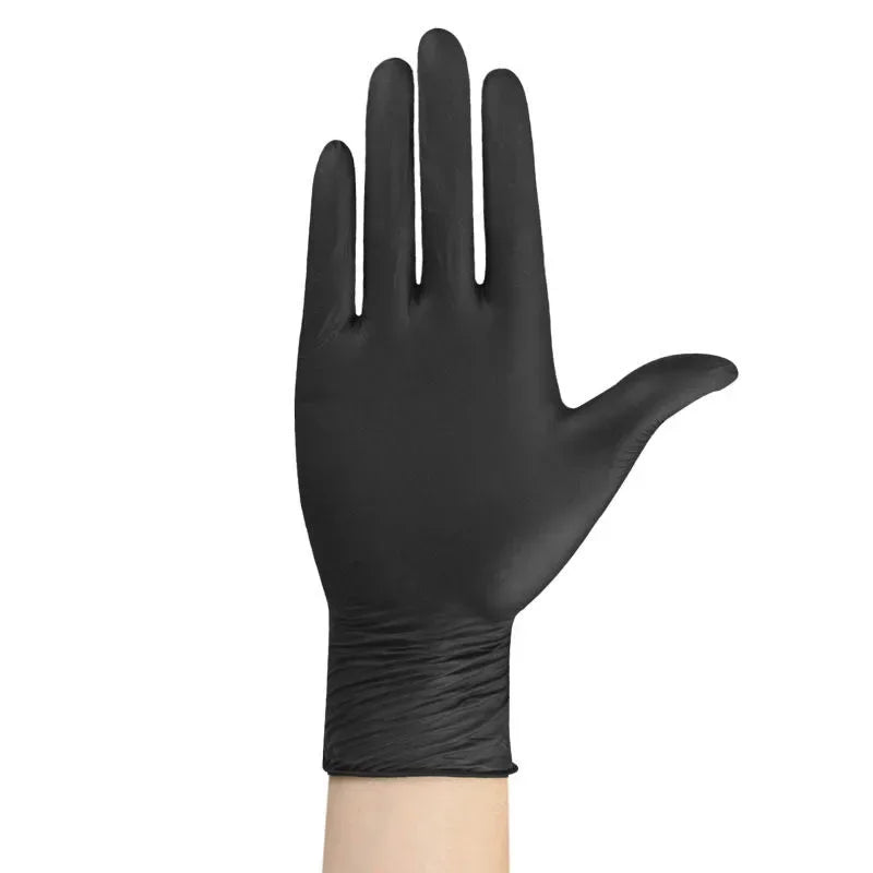 Gants jetables en Nitrile noir PVC, 10/20/50/100 pièces, imperméables sans Latex, pour la réparation automobile, gants de travail pour la teinture des cheveux en toute sécurité des aliments