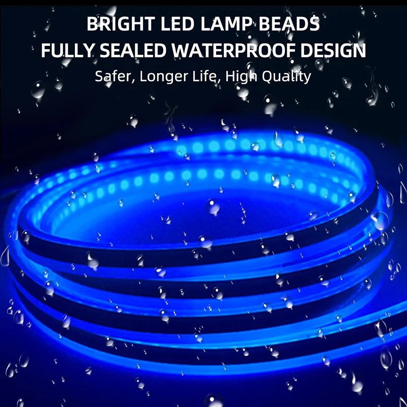RXZ LED feux de jour balayage démarrage capot de voiture lumières décoratives DRL Auto moteur capot Guide lampe d'ambiance décorative 12V