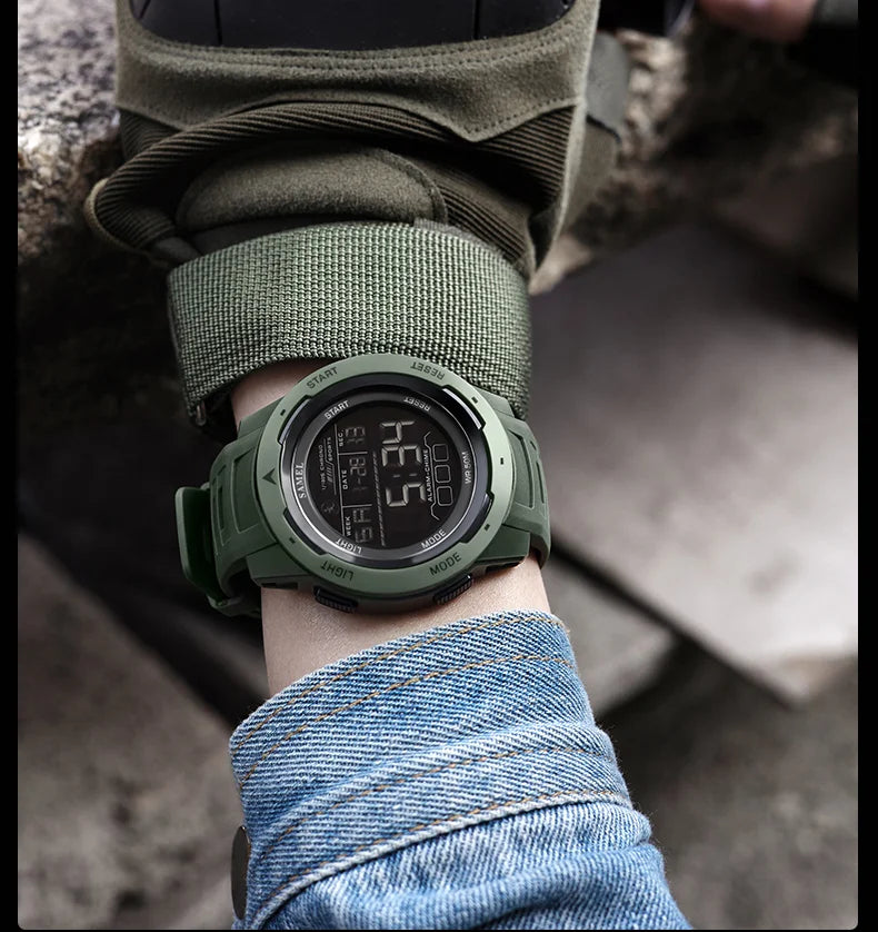 SMAEL-Montre-bracelet numérique étanche à LED pour homme, chronomètre lumineux, montres de sport, 50m, 8105