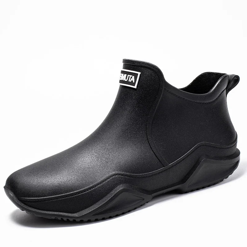 Chaussures de pluie tendance pour homme, imperméables, antidérapantes, en caoutchouc, pour l'extérieur, la cuisine et la pêche