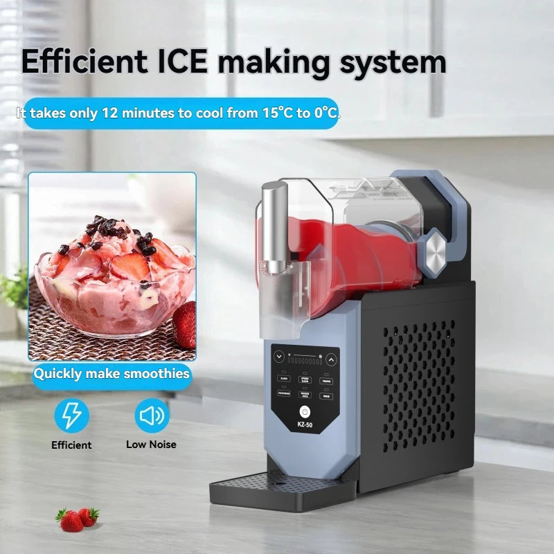 Machine à cônes de neige couvertes, automatique et silencieuse, pour la maison, 3 en 1, Milkshake, Smoothies, boissons glacées, réservoir détachable de 2l