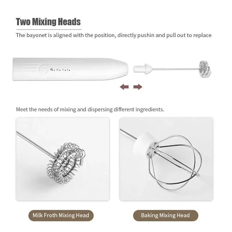 Gadgets de cuisine domestiques sans fil, accessoires de cuisine électriques, mélangeur de lait, mousseur, Mini batteur à café et œufs, outils de battage, Bar à manger