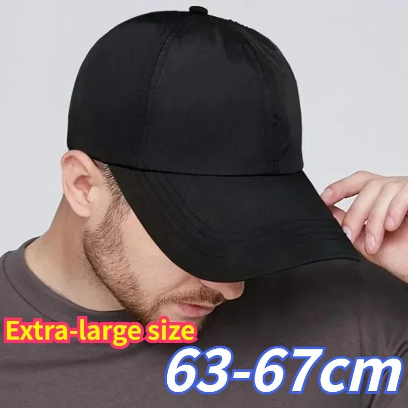 Casquette de Baseball à séchage rapide pour hommes, grande taille 63-67cm, chapeau de papa respirant, grande taille, couronne souple réglable, casquette de course unisexe, nouvelle collection
