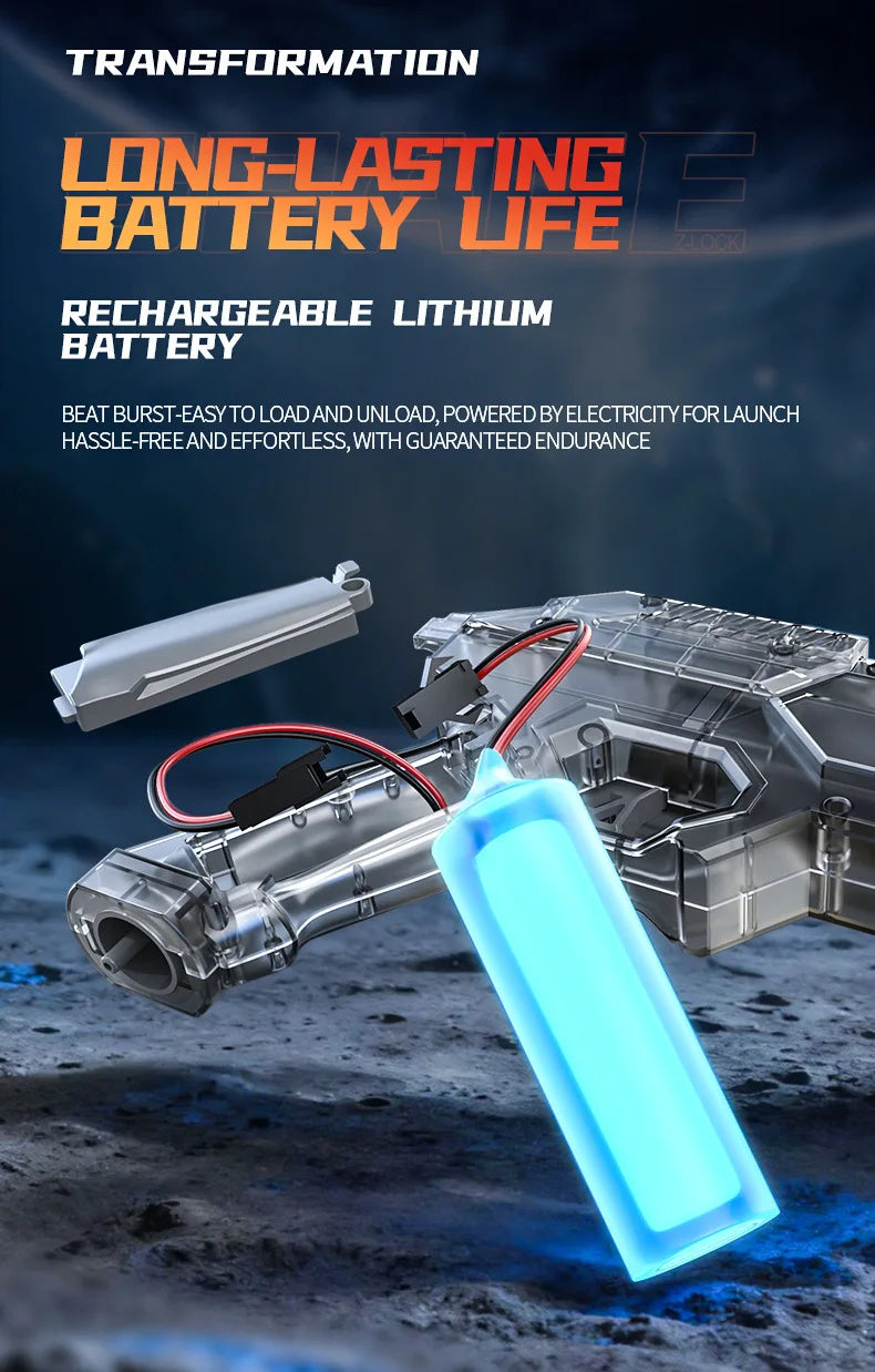 Pistolet à eau électrique spatial à énergie, avec éclairs LED, grande capacité, tir automatique continu, jouet pistolet à eau