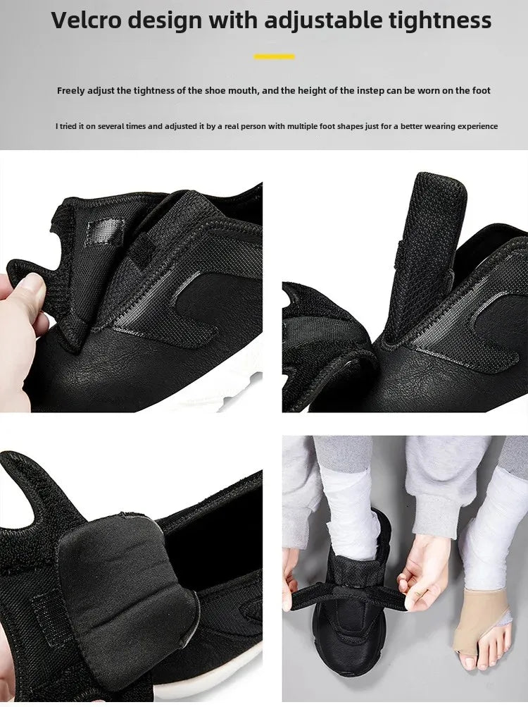 Chaussures pour personnes âgées diabétiques avec fermeture à crochet et boucle pour pieds larges, baskets orthopédiques légères pour œdèmes avec soutien de la voûte plantaire haute