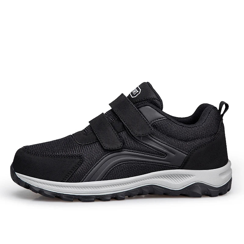 Chaussures pour diabétiques pour hommes, chaussures de marche confortables pour personnes âgées, pieds gonflés, orthopédiques réglables, Double sangle, baskets à crochet et boucle