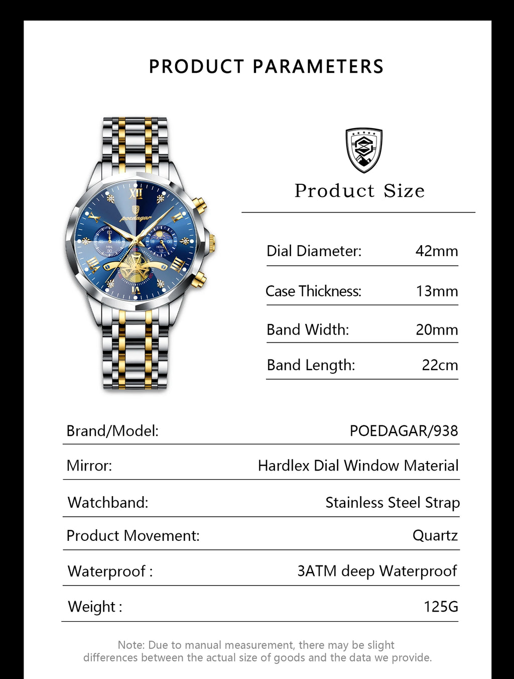 POEDAGAR luxe hommes montre haut Original étanche lumineux chronographe homme montre-bracelet en acier inoxydable Quartz hommes montres Reloj