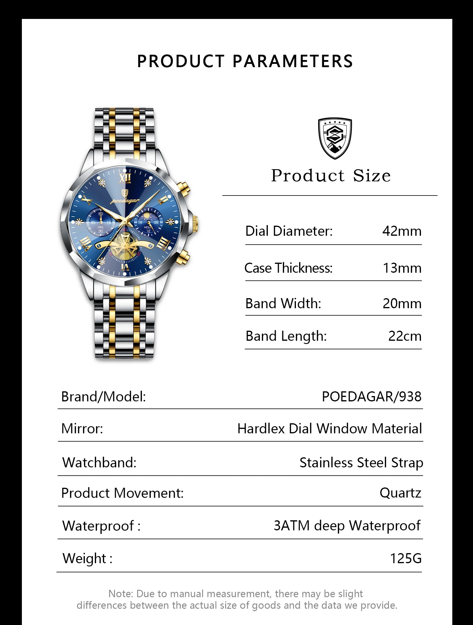 POEDAGAR luxe hommes montre haut Original étanche lumineux chronographe homme montre-bracelet en acier inoxydable Quartz hommes montres Reloj