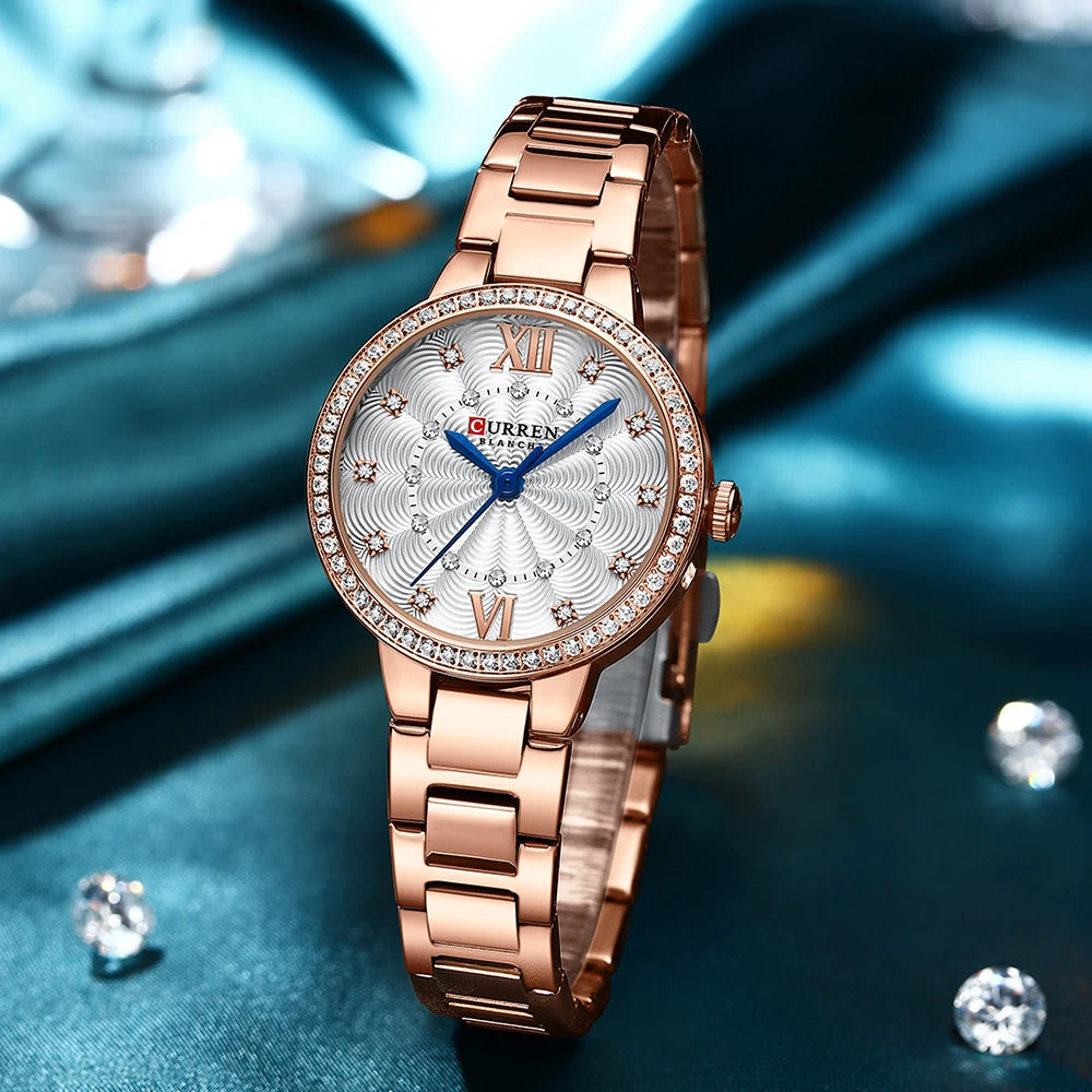 Istro REN-Montres-bracelets à quartz avec bracelet en acier inoxydable pour hommes et femmes, biscuits de luxe, cadran rose, montres à la mode, nouveau