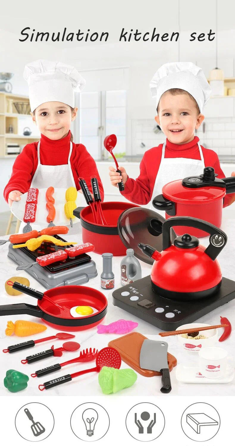 Ensemble de jouets de cuisine pour enfants filles, cuisine pour bébé, coupe de fruits, ustensiles de cuisine, Simulation éducative pour enfants, jeu de Simulation