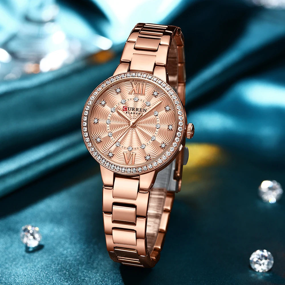 Istro REN-Montres-bracelets à quartz avec bracelet en acier inoxydable pour hommes et femmes, biscuits de luxe, cadran rose, montres à la mode, nouveau