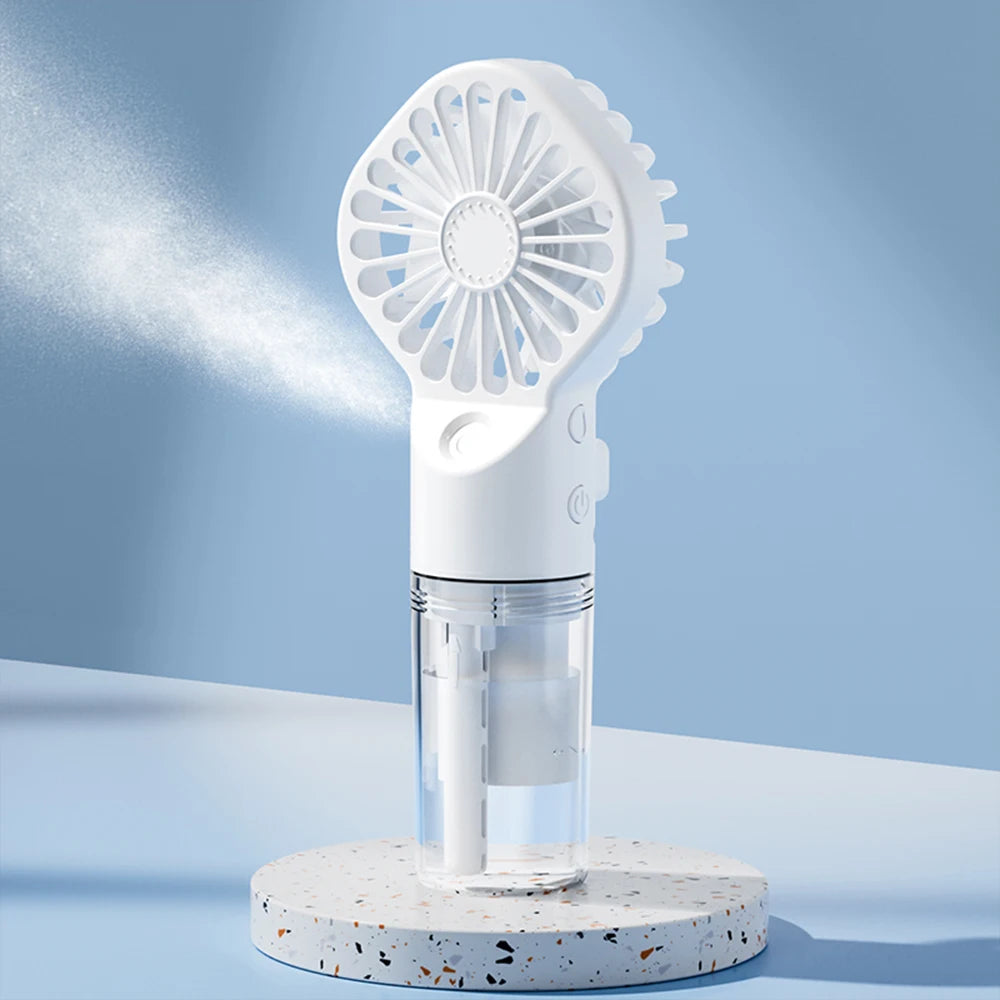 Ventilateur humidificateur Portable Mini ventilateur de brume portatif ventilateur portatif Rechargeable par USB avec humidificateur Mini ventilateur à main de jet d'eau