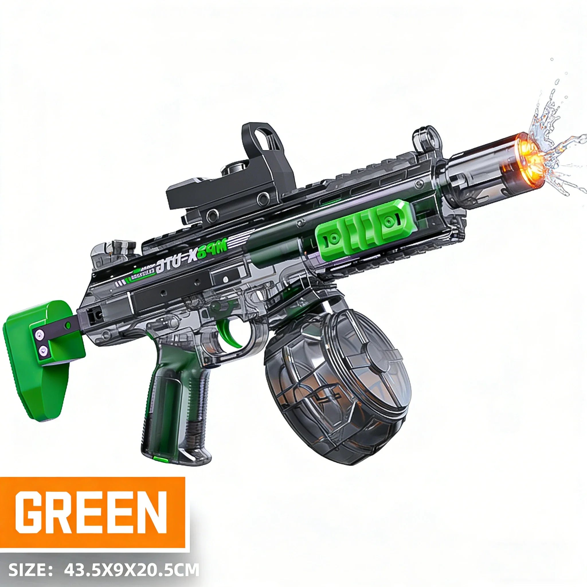 Pistolet à eau électrique avec simulation de tir et de recul, jouet pour enfants, pistolet à eau automatique avec capteur lumineux, jouet d'été pour la plage et les activités de plein air