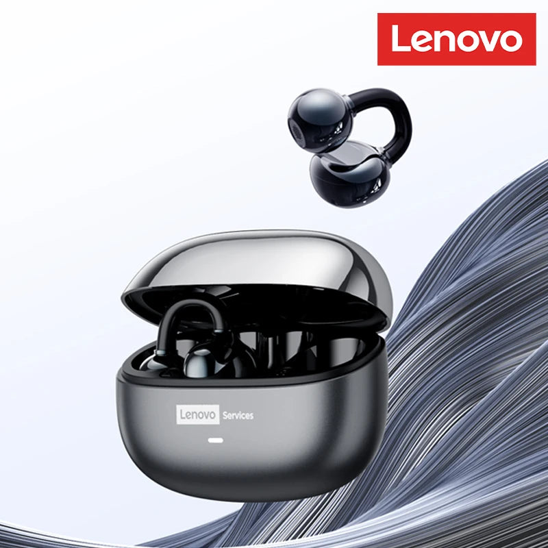 Casque sans fil Bluetooth 6.0 Lenovo LE302, longue durée de vie de la batterie, écouteurs sportifs à clip d'oreille, écouteurs stéréo HIFI à réduction de bruit