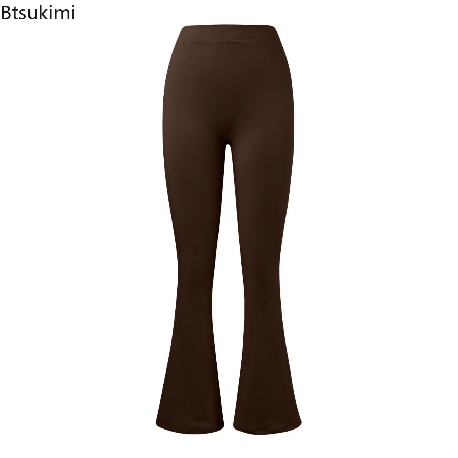 Nouveau Legging Évasé Femme Tendance, Pantalon de Yoga Taille Haute à Coupe V, Pantalon Large Décontracté pour Femme, Idéal Sport et Gym
