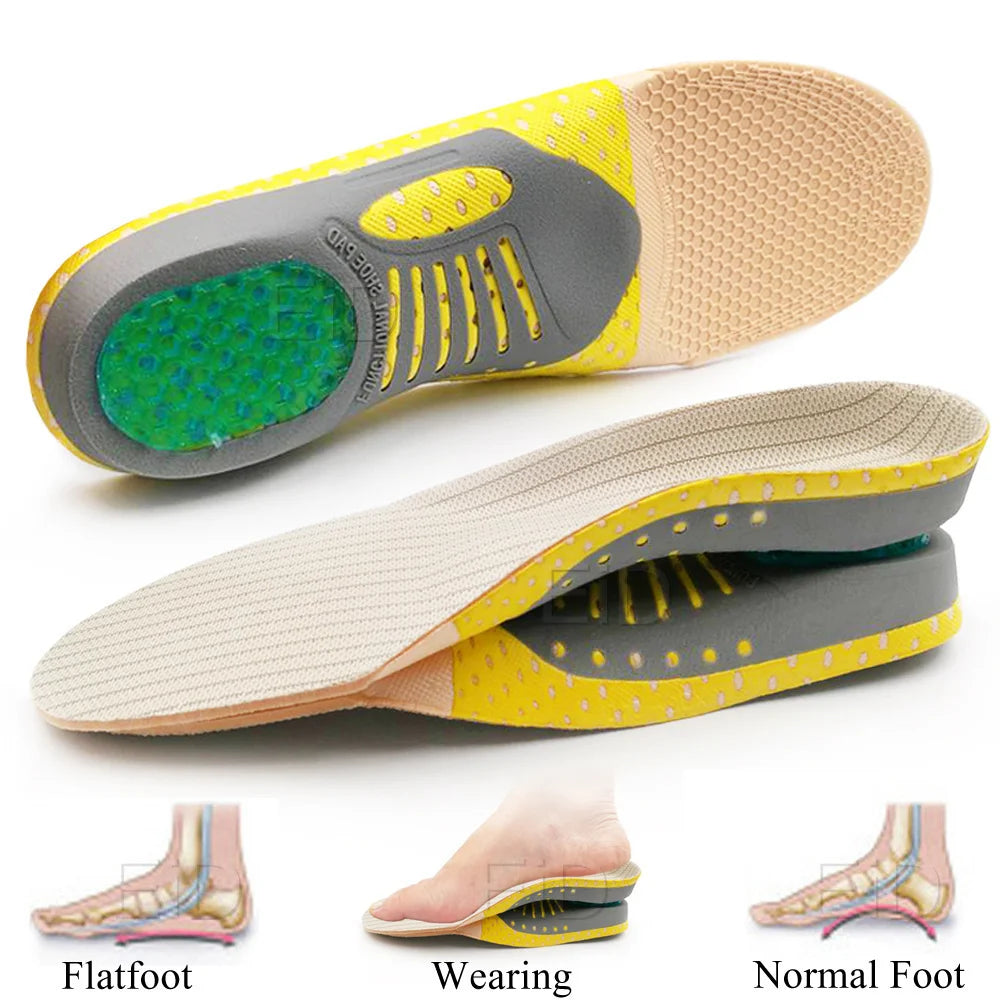 Semelles orthopédiques en gel de qualité supérieure unisexe, pied plat 4WD, semelle de santé pour chaussures, insertion de coussin de soutien de la voûte plantaire pour fasciite plantaire
