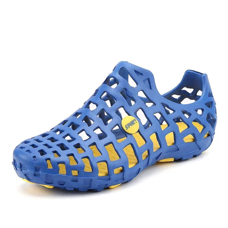 Chaussures d'eau d'été pour hommes, sandales de plage respirantes, chaussures d'eau en amont, pantoufles creuses à séchage rapide pour femmes
