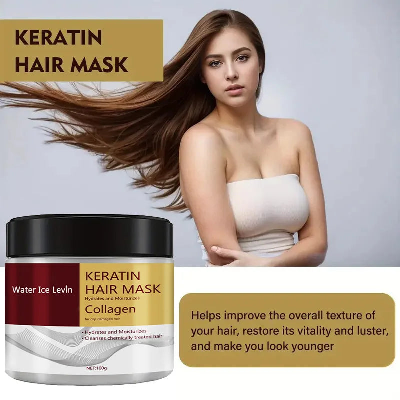 Masque capillaire au collagène et à la kératine, double contrôle de l'huile, revitalisant hydratant, doux et lisse, frisottis, réparation endommagée, revitalise, soins capillaires