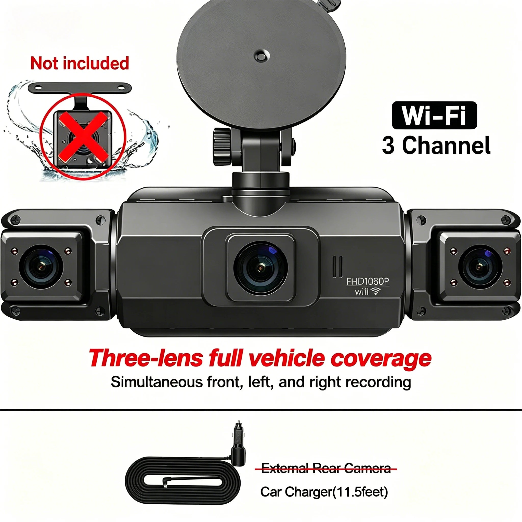Dashcam 4 canaux wifi voiture dvr caméras de tableau de bord pour voiture mode de stationnement de boîte arrière 24h intérieur avant et arrière 360 dash cam