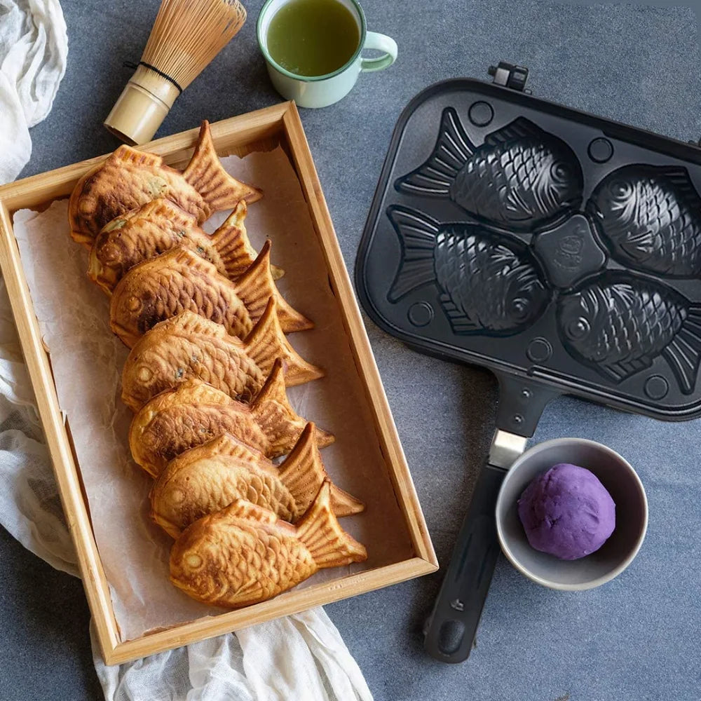 Moule à gaufres en forme de poisson japonais, moule à gâteau Taiyaki 2/4, moules à gâteaux, cuisson de desserts, cuisine pour bricolage à la maison