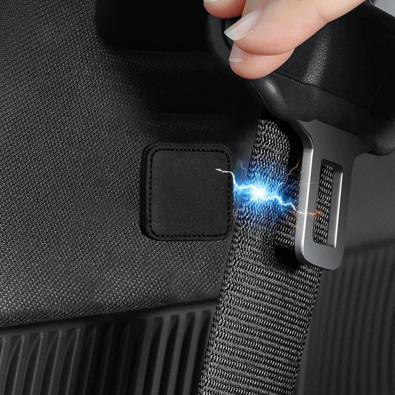 Clips de fixation de ceinture de sécurité de voiture à aspiration magnétique en daim, support de ceinture automatique, fixation de stabilisateur, Clip réglable, bouchon de ceinture de sécurité
