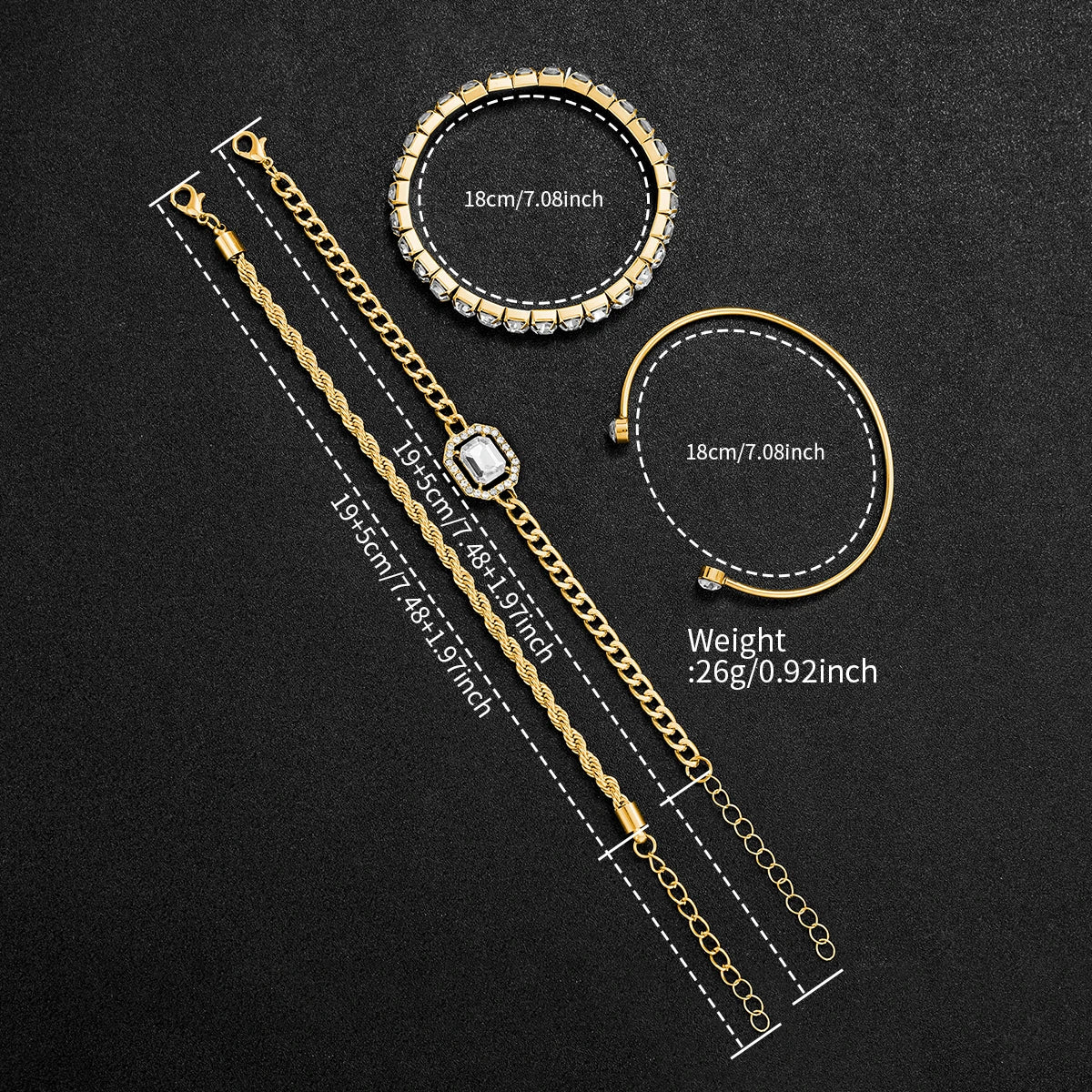 5 pièces de luxe diamant femmes montres Bracelet ensemble dames cadran arabe montres à Quartz Reloj Mujer (sans boîte)
