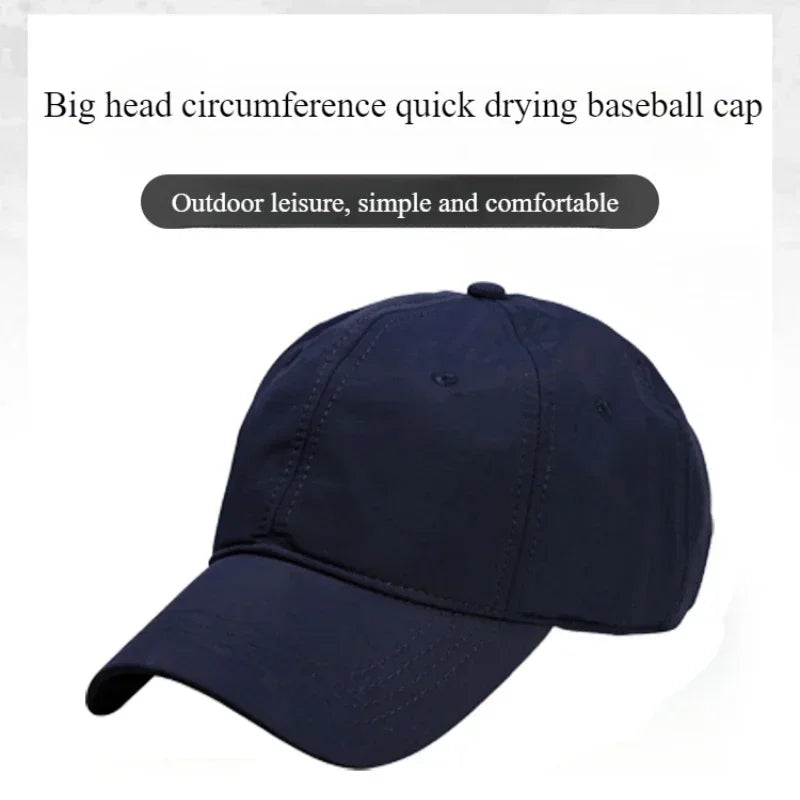 Casquette de Baseball à séchage rapide pour hommes, grande taille 63-67cm, chapeau de papa respirant, grande taille, couronne souple réglable, casquette de course unisexe, nouvelle collection