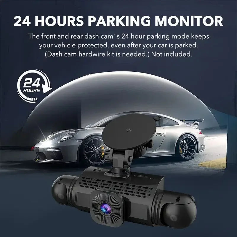 Caméra de tableau de bord de voiture 4 canaux boîte noire caméra de conduite FHD 1080P avant gauche droite arrière Vision nocturne enregistrement en boucle ajouter kit de fil dur