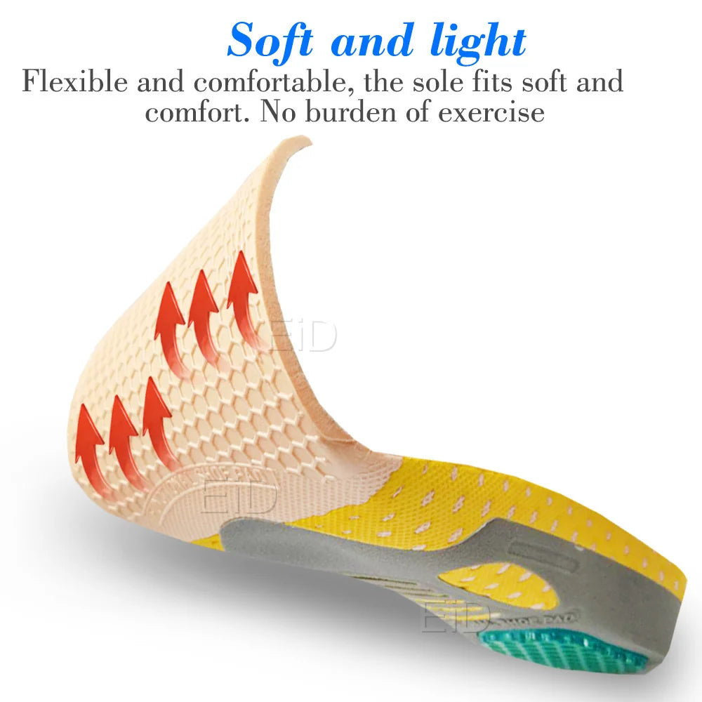 Semelles orthopédiques en gel de qualité supérieure unisexe, pied plat 4WD, semelle de santé pour chaussures, insertion de coussin de soutien de la voûte plantaire pour fasciite plantaire