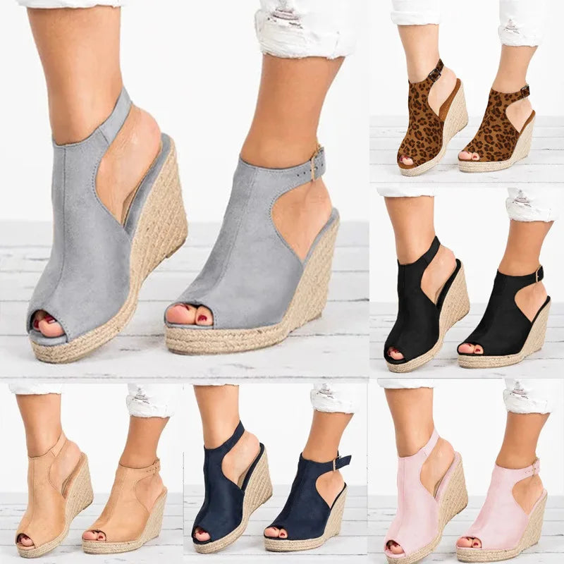 Sandales à Talons pour Femme, Espadrilles Confortables, Chaussures à Plateforme, Nouvelle Collection Été 2025