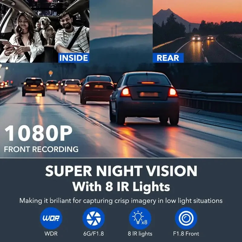 Caméra de tableau de bord de voiture 4 canaux boîte noire caméra de conduite FHD 1080P avant gauche droite arrière Vision nocturne enregistrement en boucle ajouter kit de fil dur