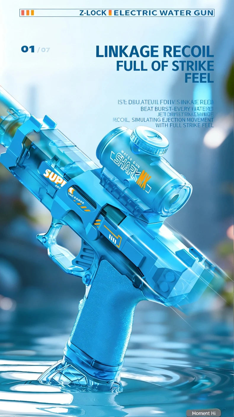 Pistolet à eau électrique LED pour enfants, simulation de souris de la neige, grande capacité, tir continu automatique
