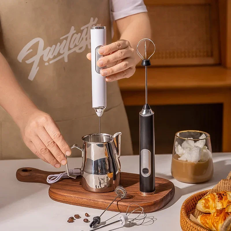 Gadgets de cuisine domestiques sans fil, accessoires de cuisine électriques, mélangeur de lait, mousseur, Mini batteur à café et œufs, outils de battage, Bar à manger