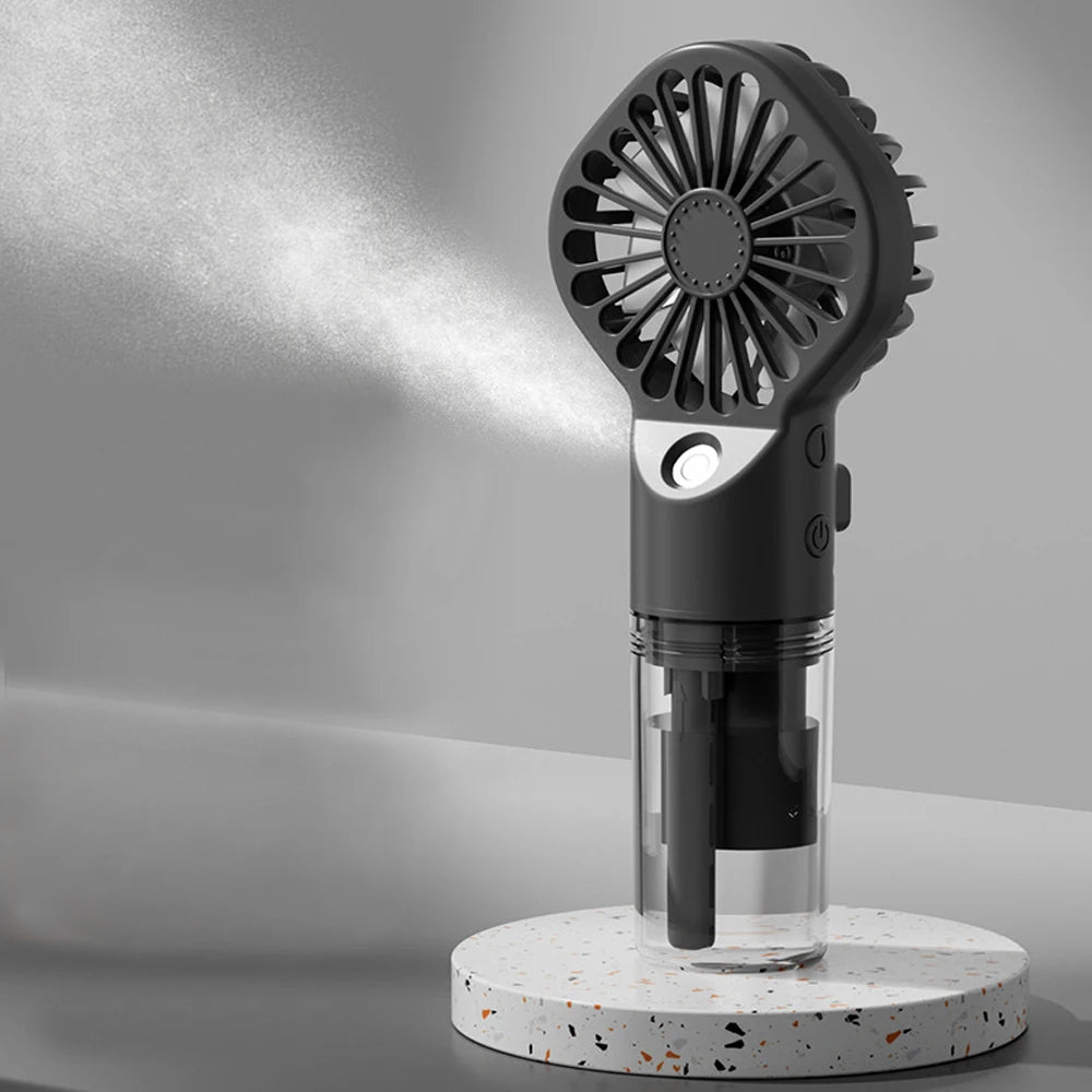 Ventilateur humidificateur Portable Mini ventilateur de brume portatif ventilateur portatif Rechargeable par USB avec humidificateur Mini ventilateur à main de jet d'eau