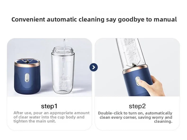 Mélangeurs de jus de fruits portables, Mini bouteille électrique personnelle d'été, USB, 6 lames, presse-agrumes, Machine pour la cuisine
